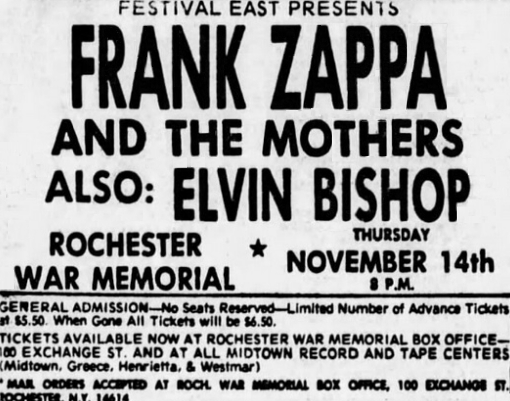 14/11/1974War Memorial Auditorium, Rochester, NY
